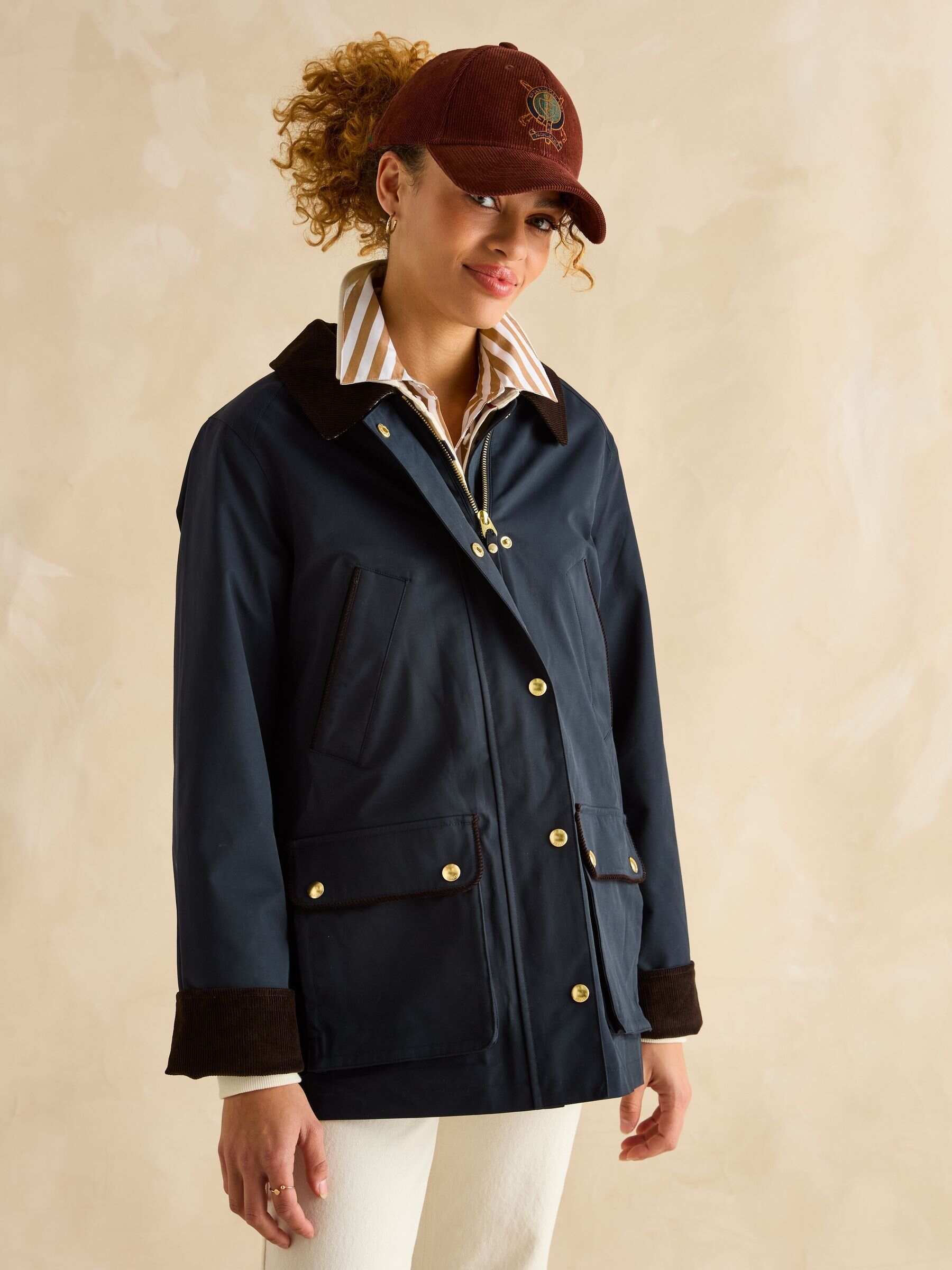 Katherine Navy Blue Waterproof Heritage Coat