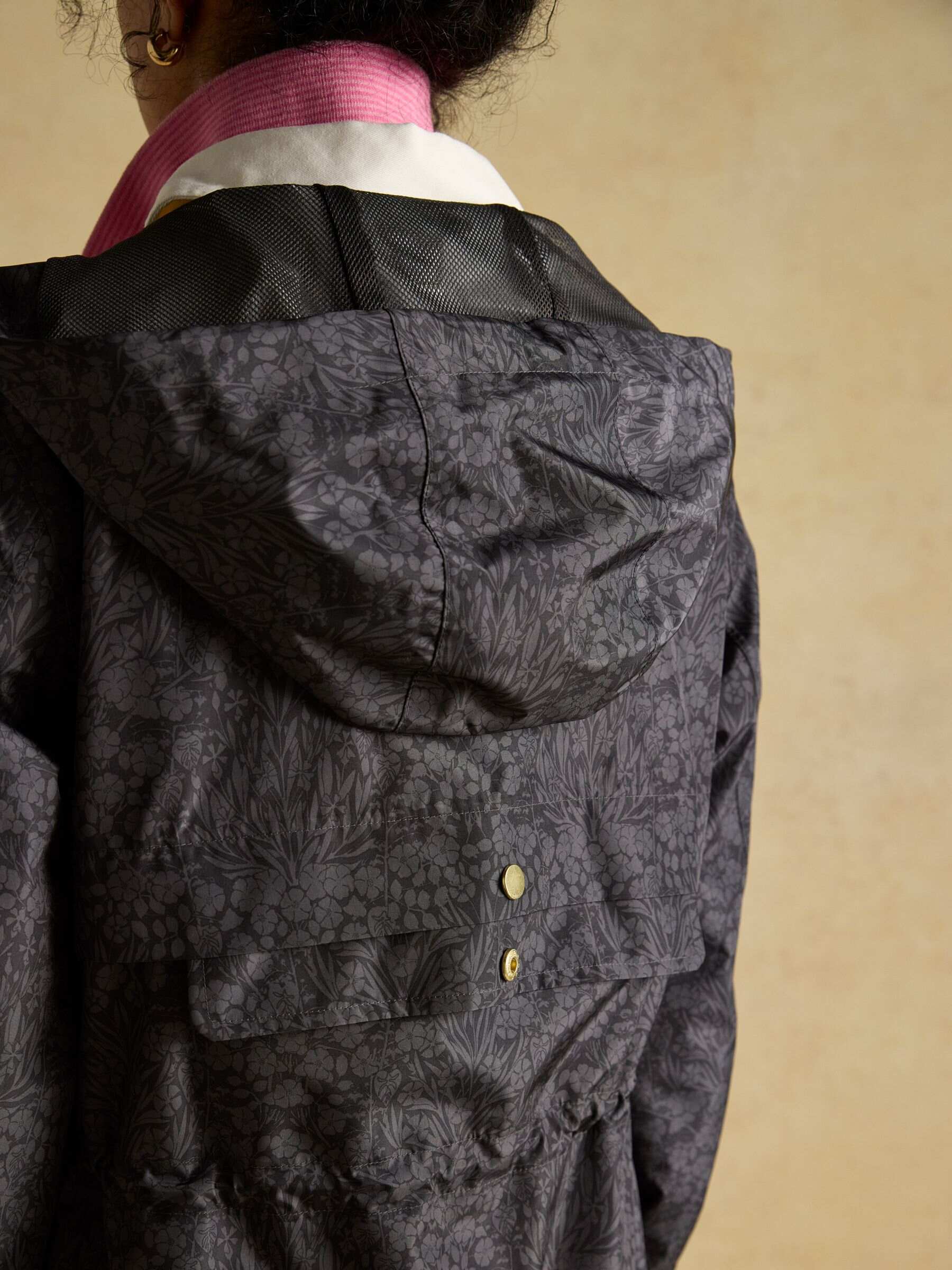 Holkham Brown Check Waterproof Packable Raincoat With Hood
