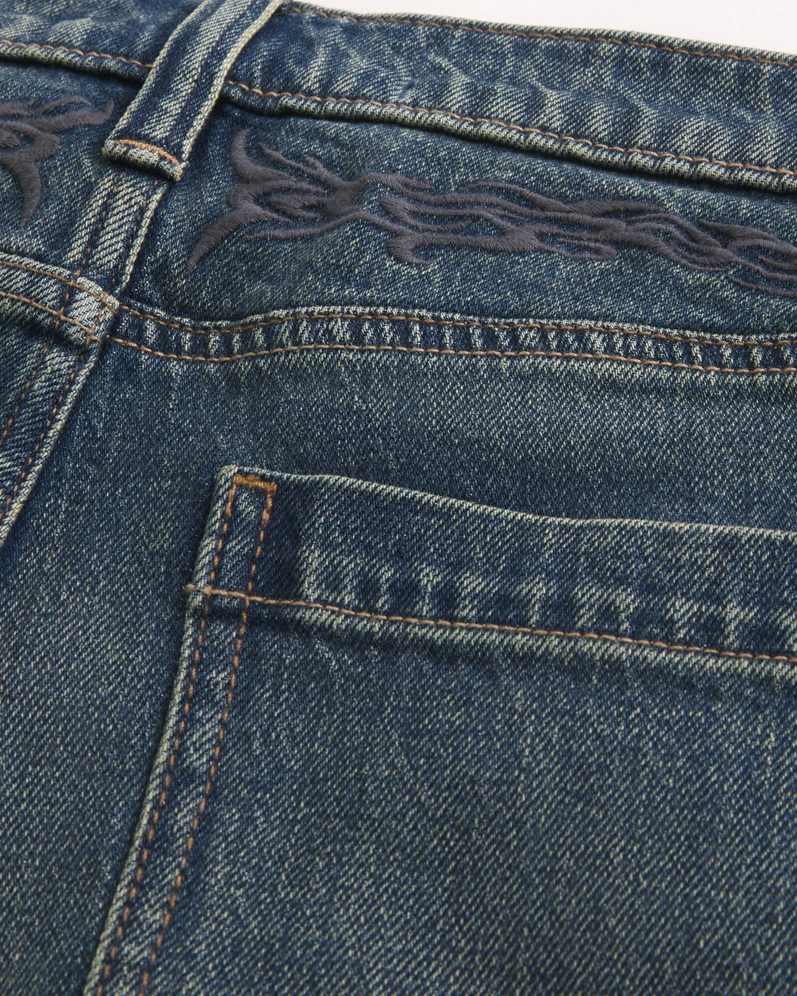Railroad Stripe Baggy Painter Jeans