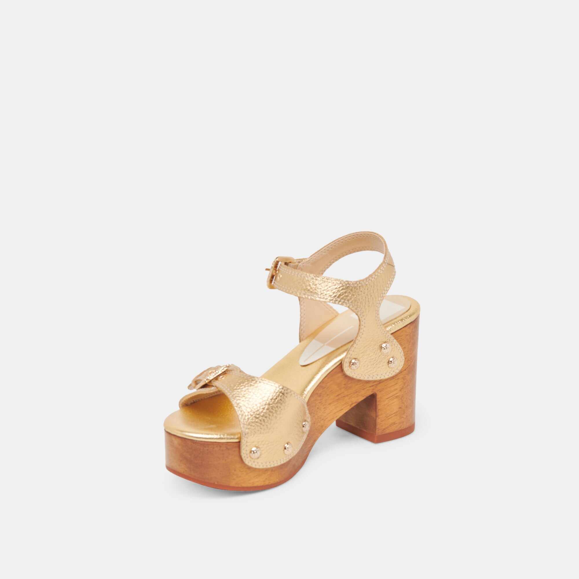 YANDY HEELS GOLD LEATHER