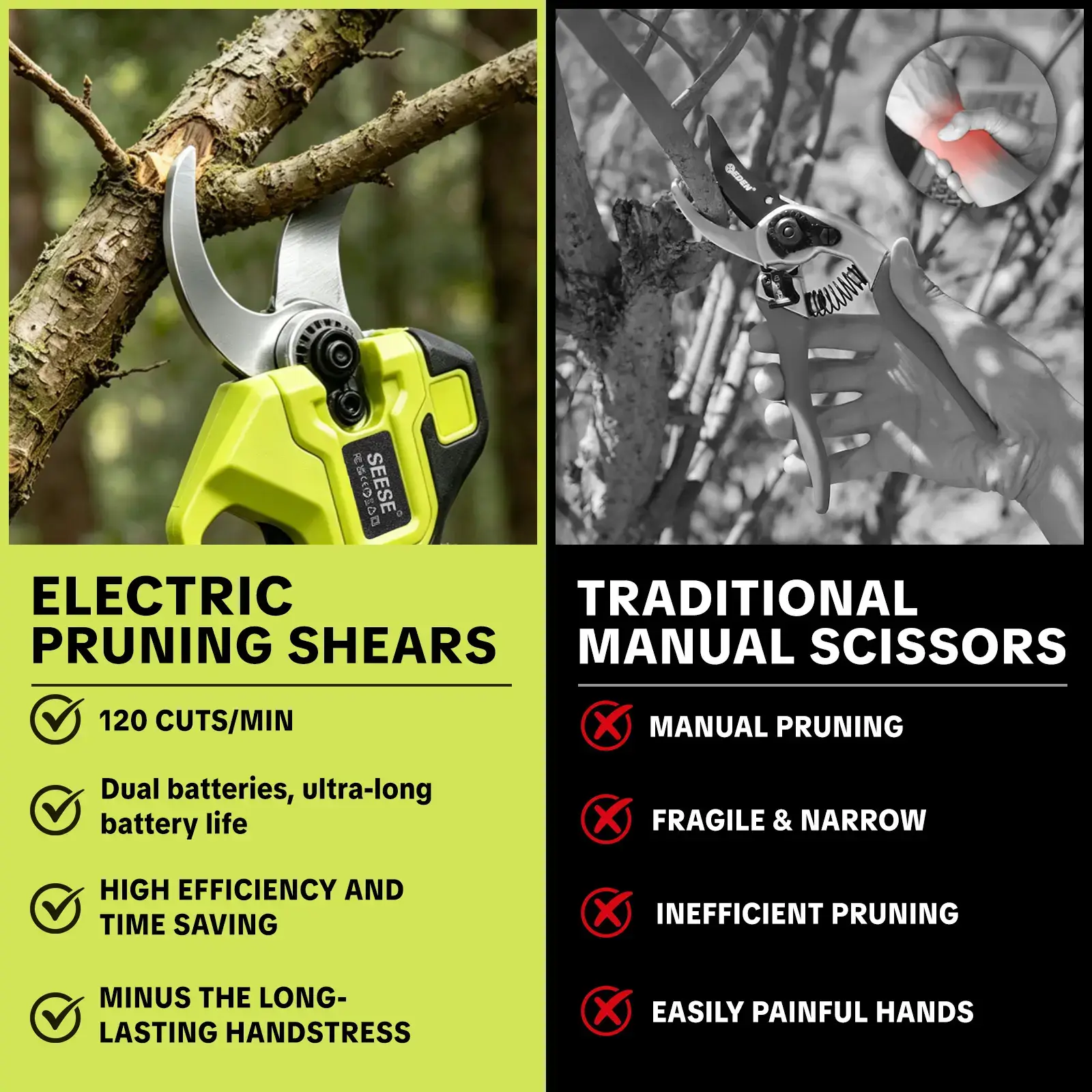 Electric Pruning Shears for Gardening: 1.25