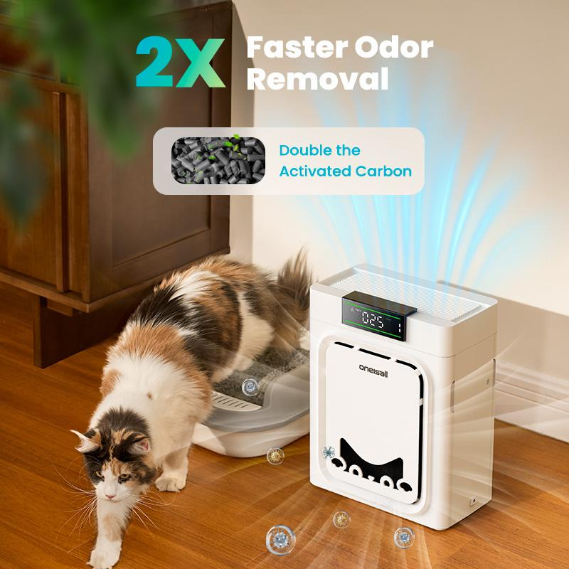 Air Purifiers For Home Pets, 3-in-1 Washable HEPA Filter, Covers up to 2200 Ft², Dual-Sided Filter with 220g Activated Carbon, Pet-Friendly Design – Pet Lock, Allergen Relief & Odor Removal