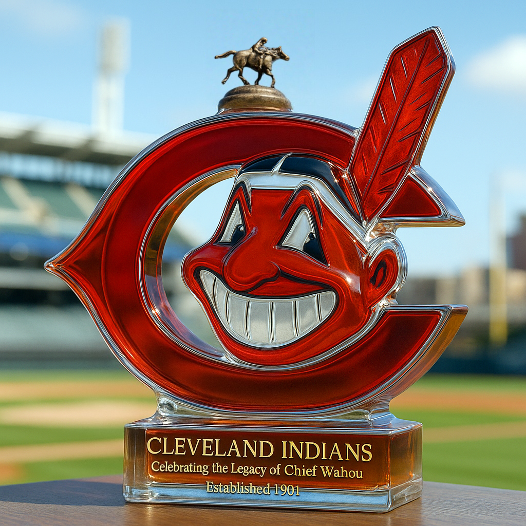 Cleveland Indians Commemorative Whiskey Bottle