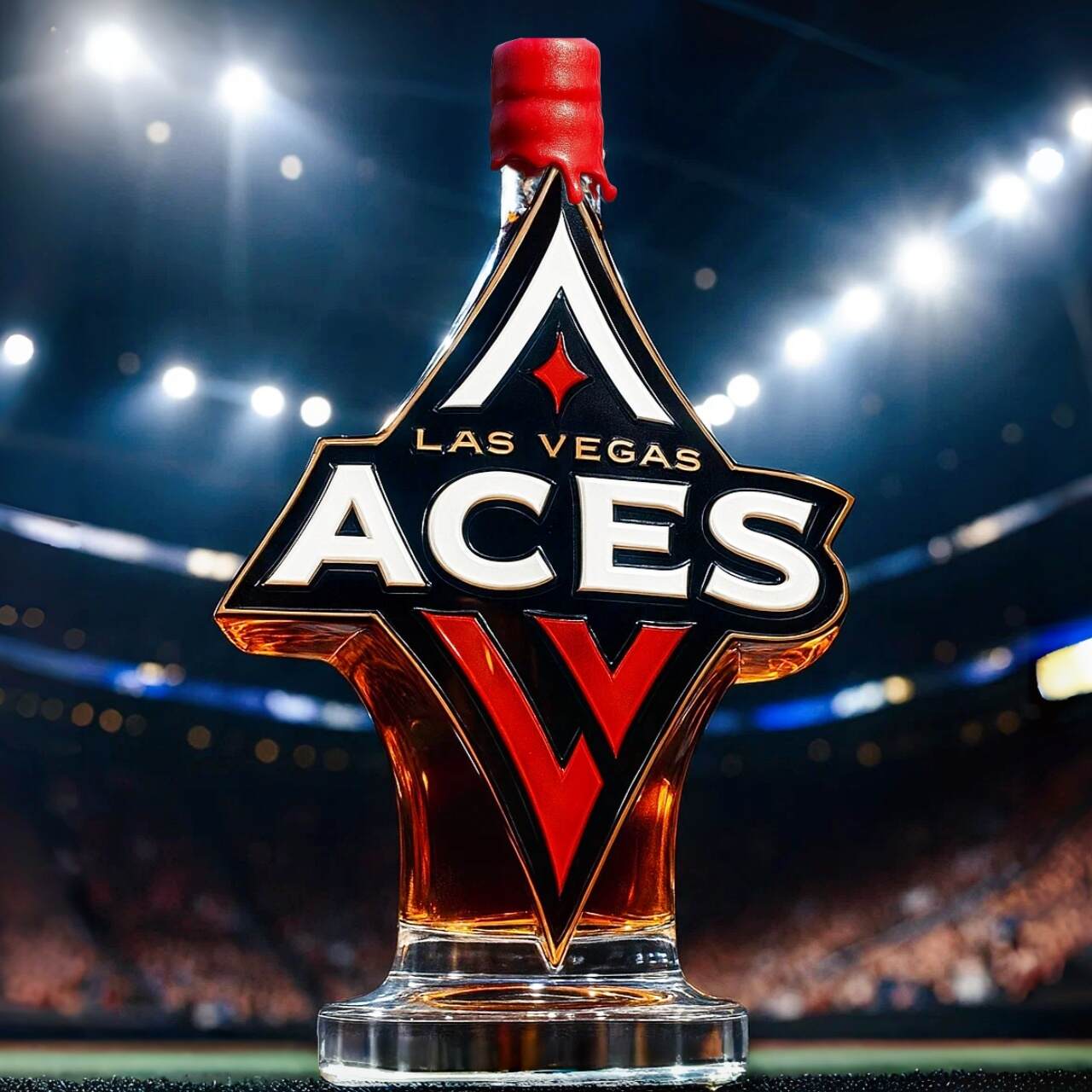 Las Vegas Aces Whiskey Bottle