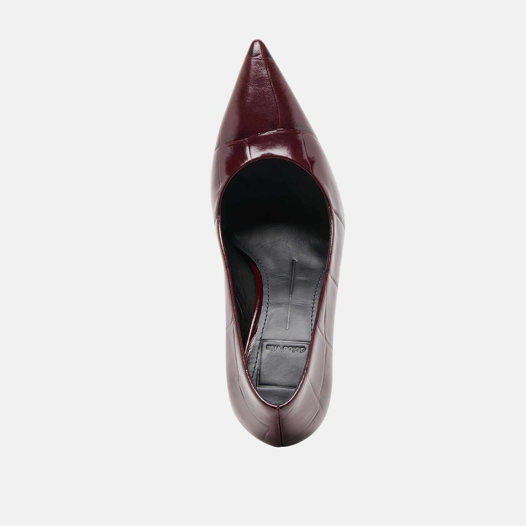 MISTY HEELS BURGUNDY CROCO EMBOSSED LEATHER