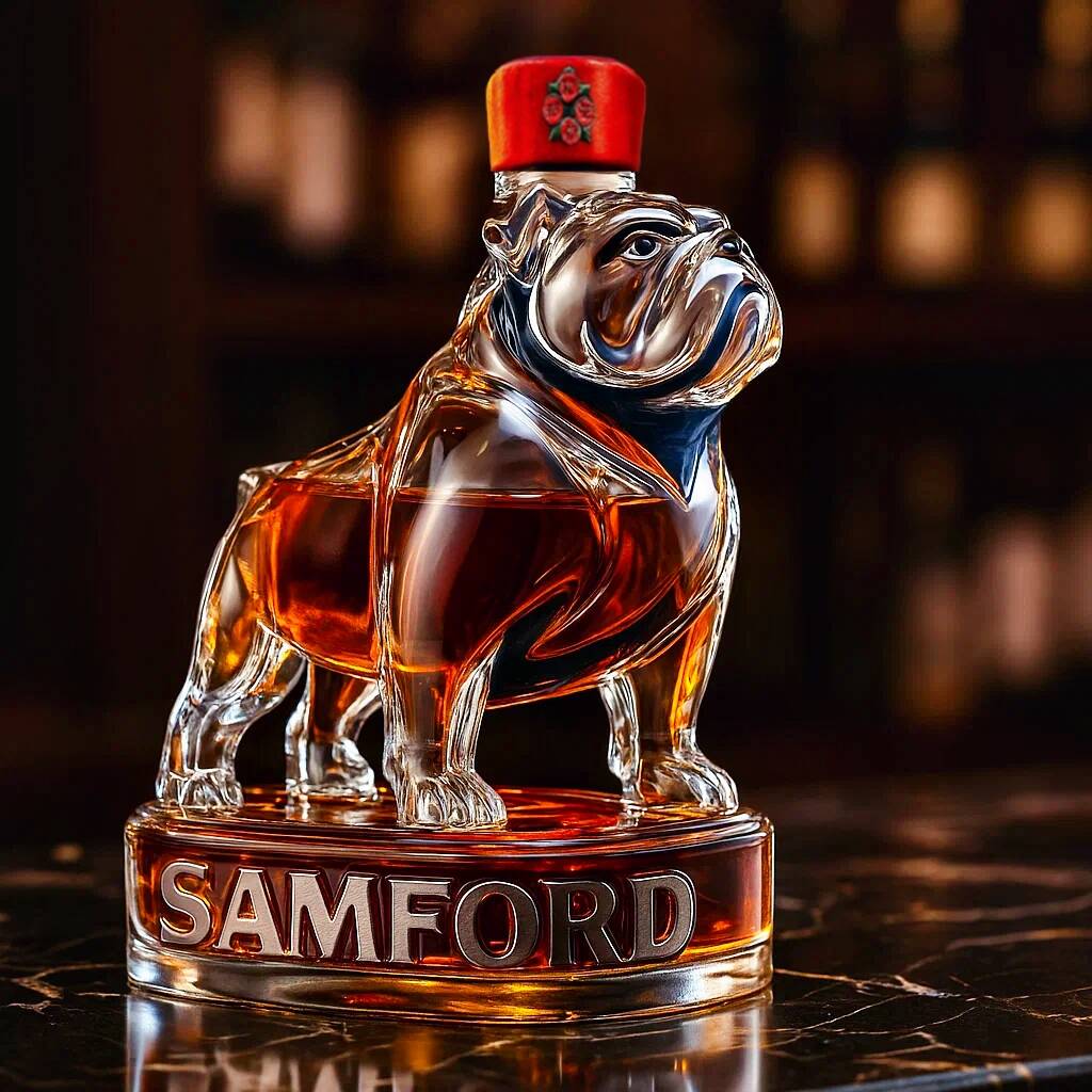 Samford Bulldogs Whiskey Bottle