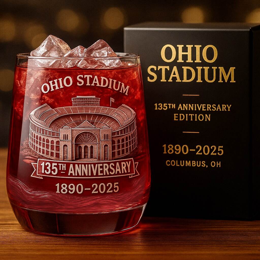 Ohio Stadium 135th Anniversary Whiskey Glass
