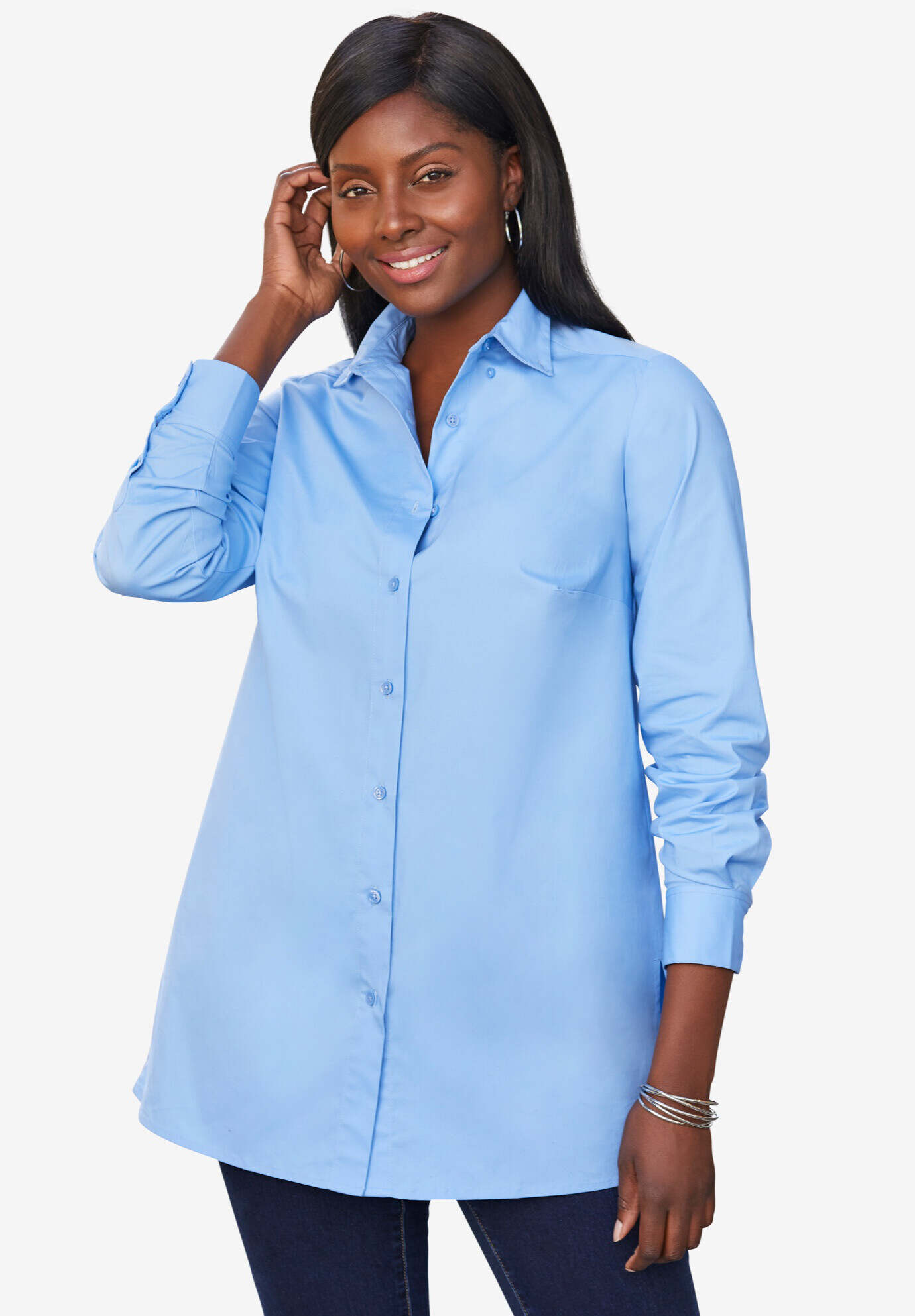 Stretch Poplin Tunic