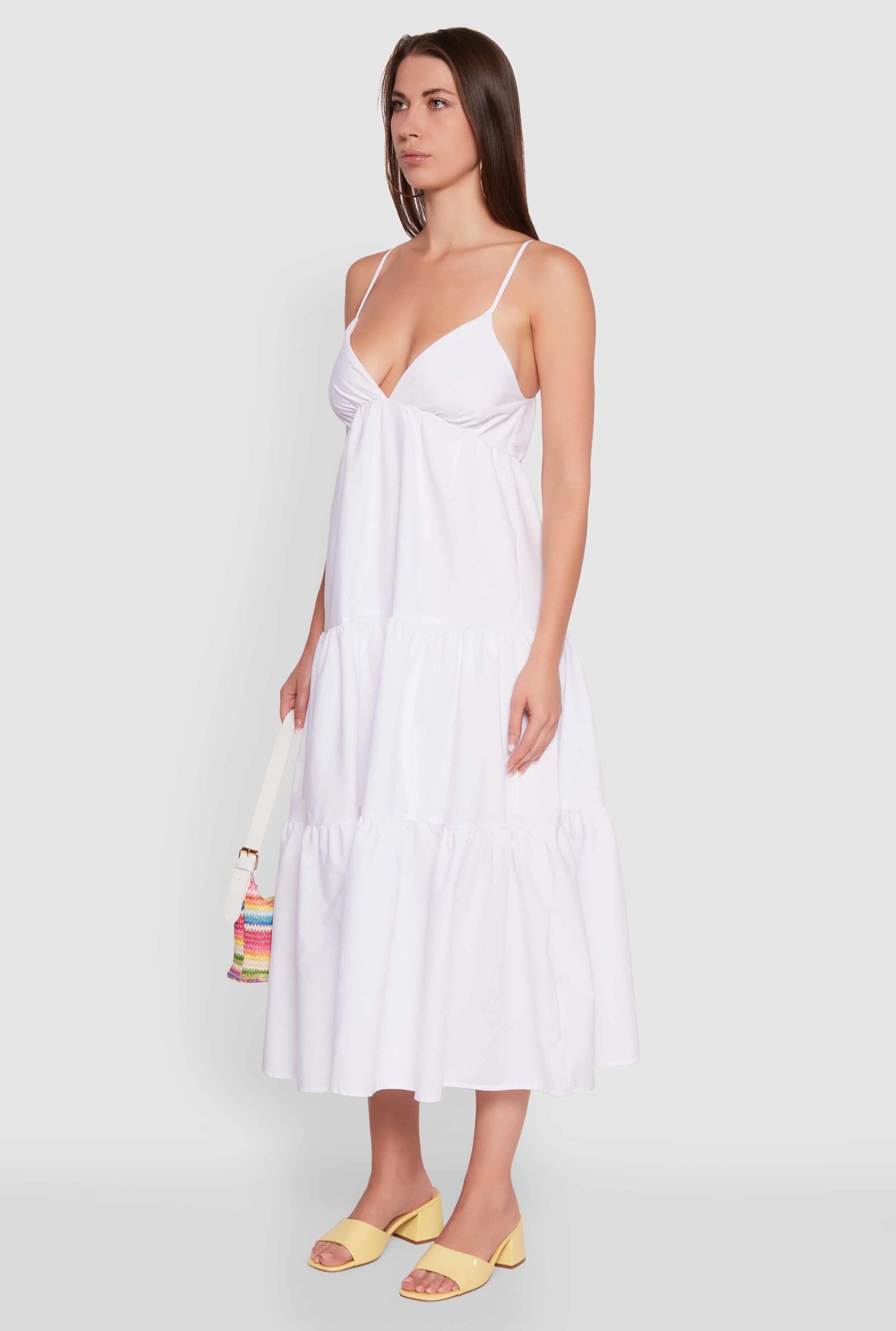 Trendy V-Neck Sleeveless Tiered Maxi Dress