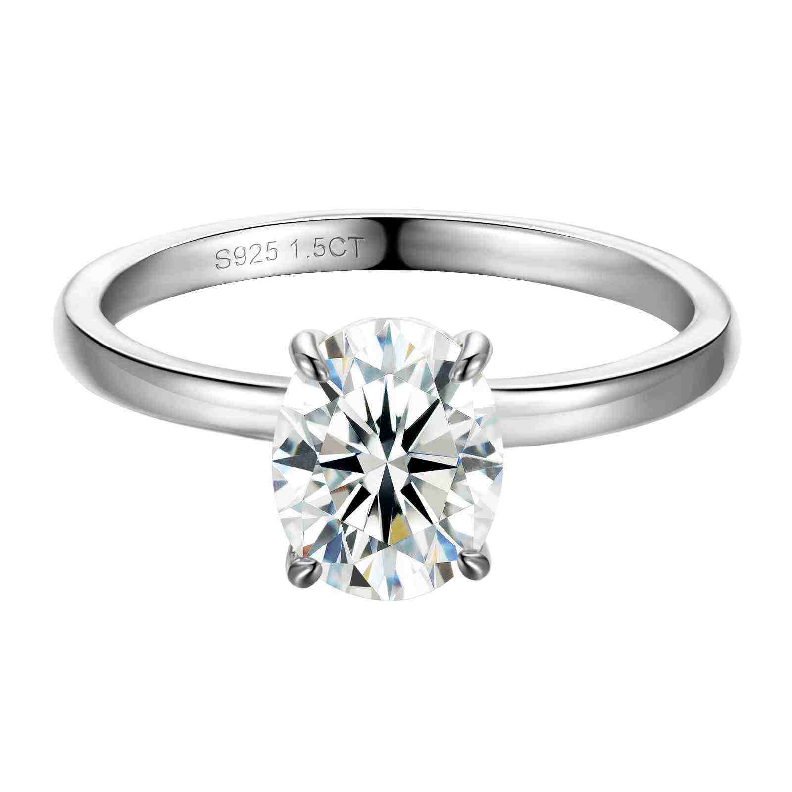 (Valentine's Gift) S925 Oval Cut Moissanite Engagement Ring For Her