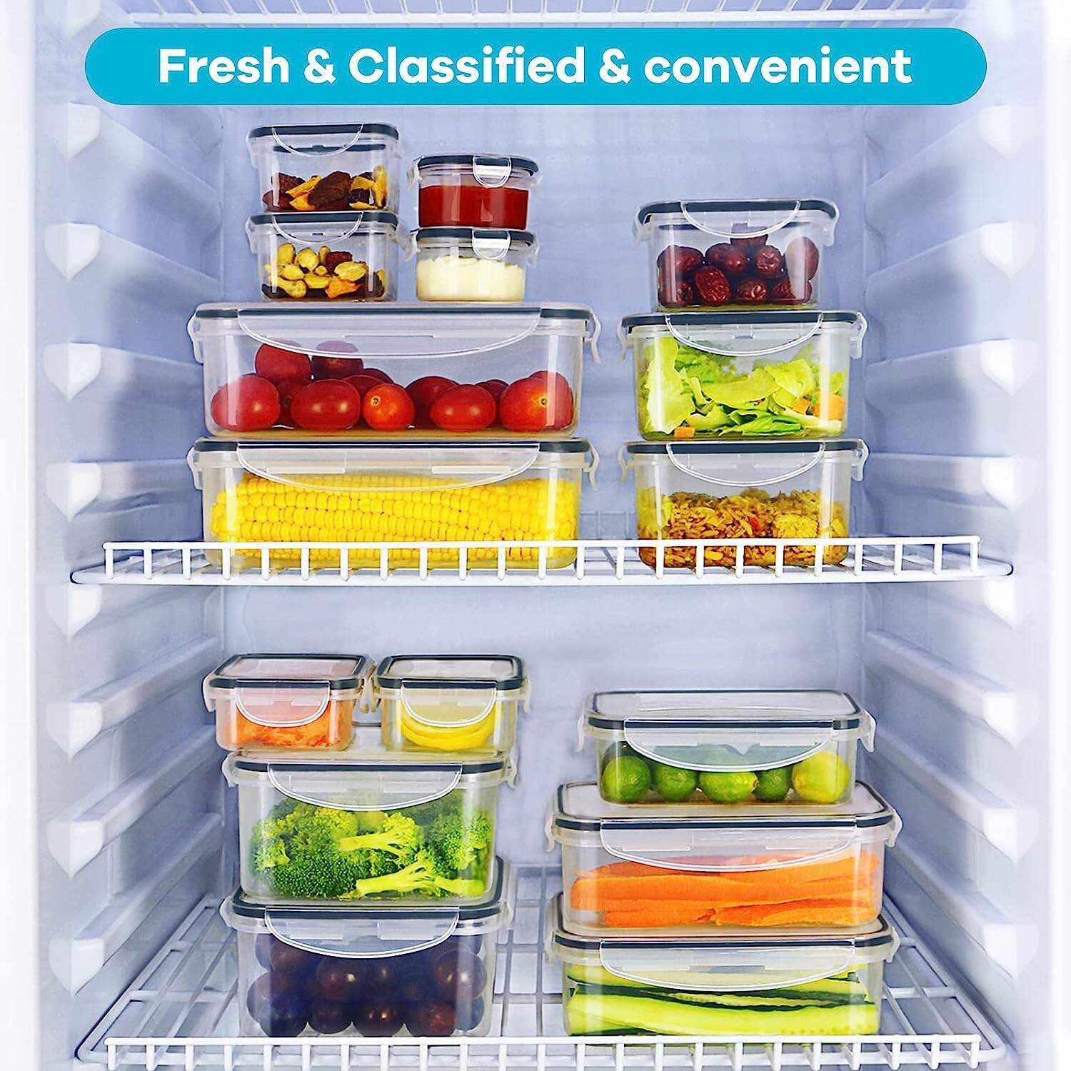 36 PCS Food Storage Containers Large, (18 Stackable Plastic Containers with 18 Lids) - 100% Airtight & BPA-Free & Microwave, Dishwasher Safe Food Storage with Chalkboard Labels & Marker