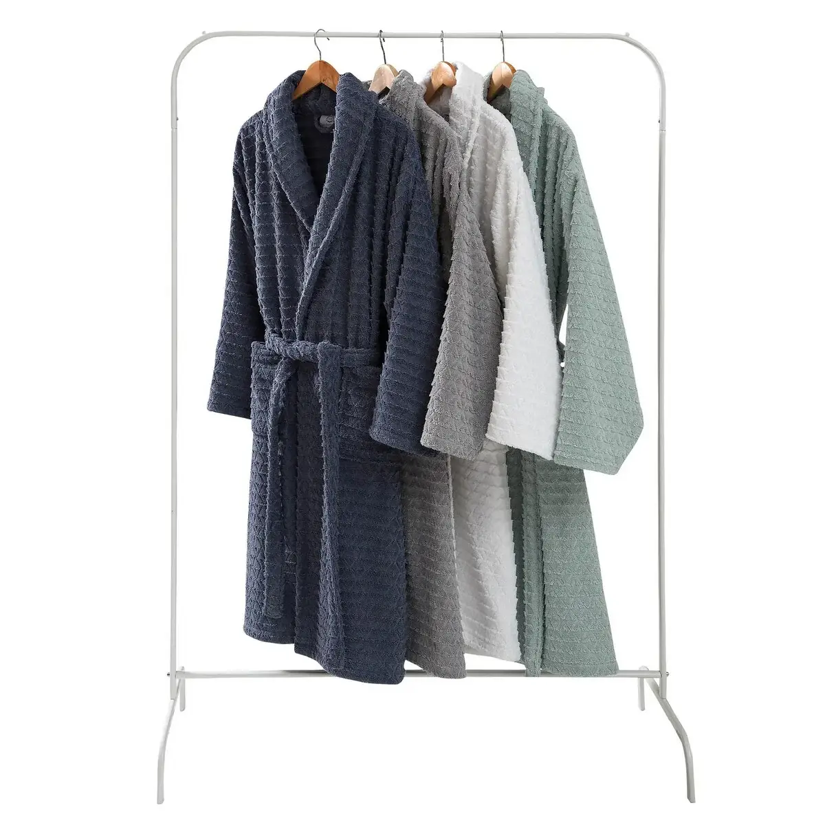 Ozan Premium Home Azure Bathrobes Collection 100% Turkish Cotton Unisex Terry Cloth Bathrobe
