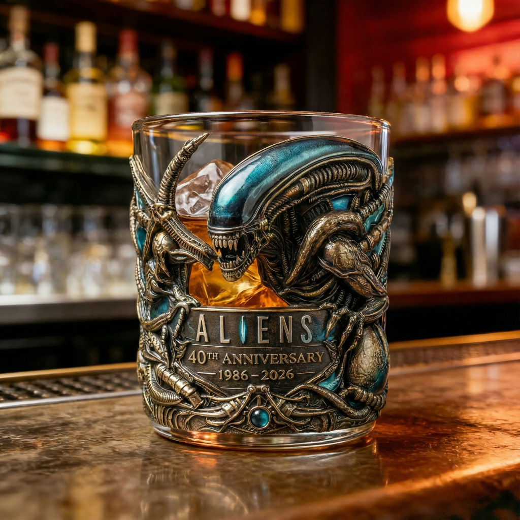 Aliens 40th anniversary Commemorative Glass