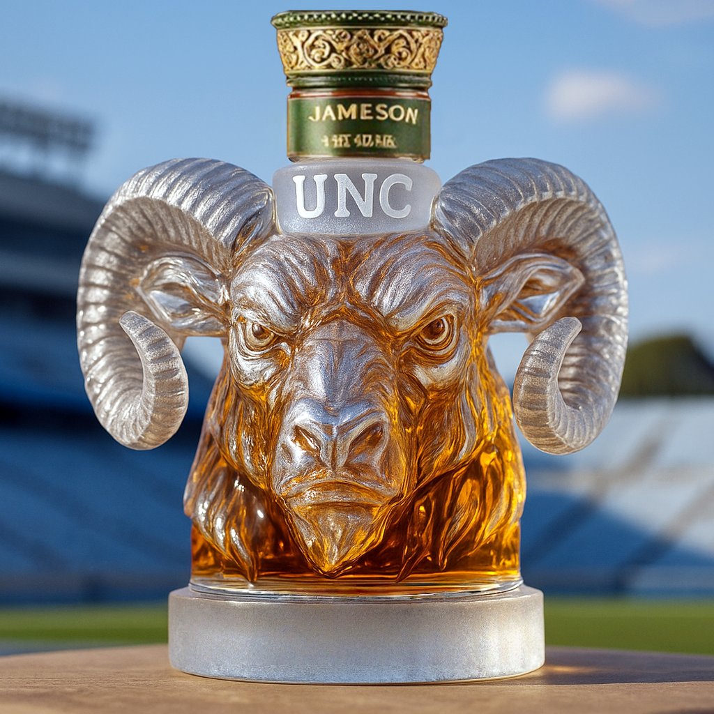 UNC Ram Whiskey Bottle
