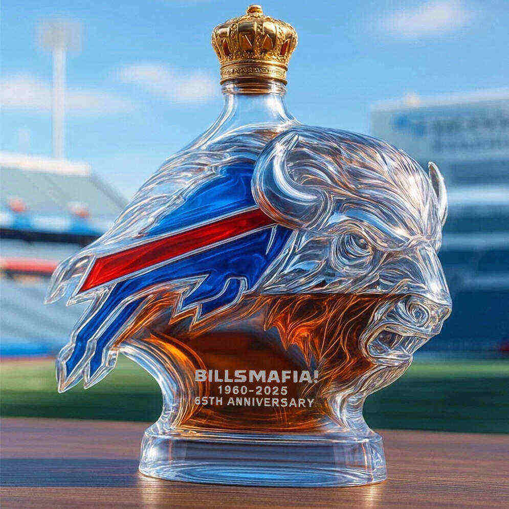 Buffalo Bills 65th Anniversary Whiskey Bottle