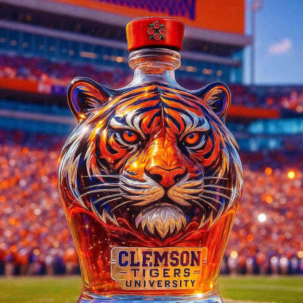 Clemson Tigers Whiskey Bottle