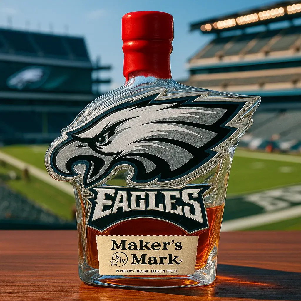 Philadelphia Eagles Logo Whisky Bottle