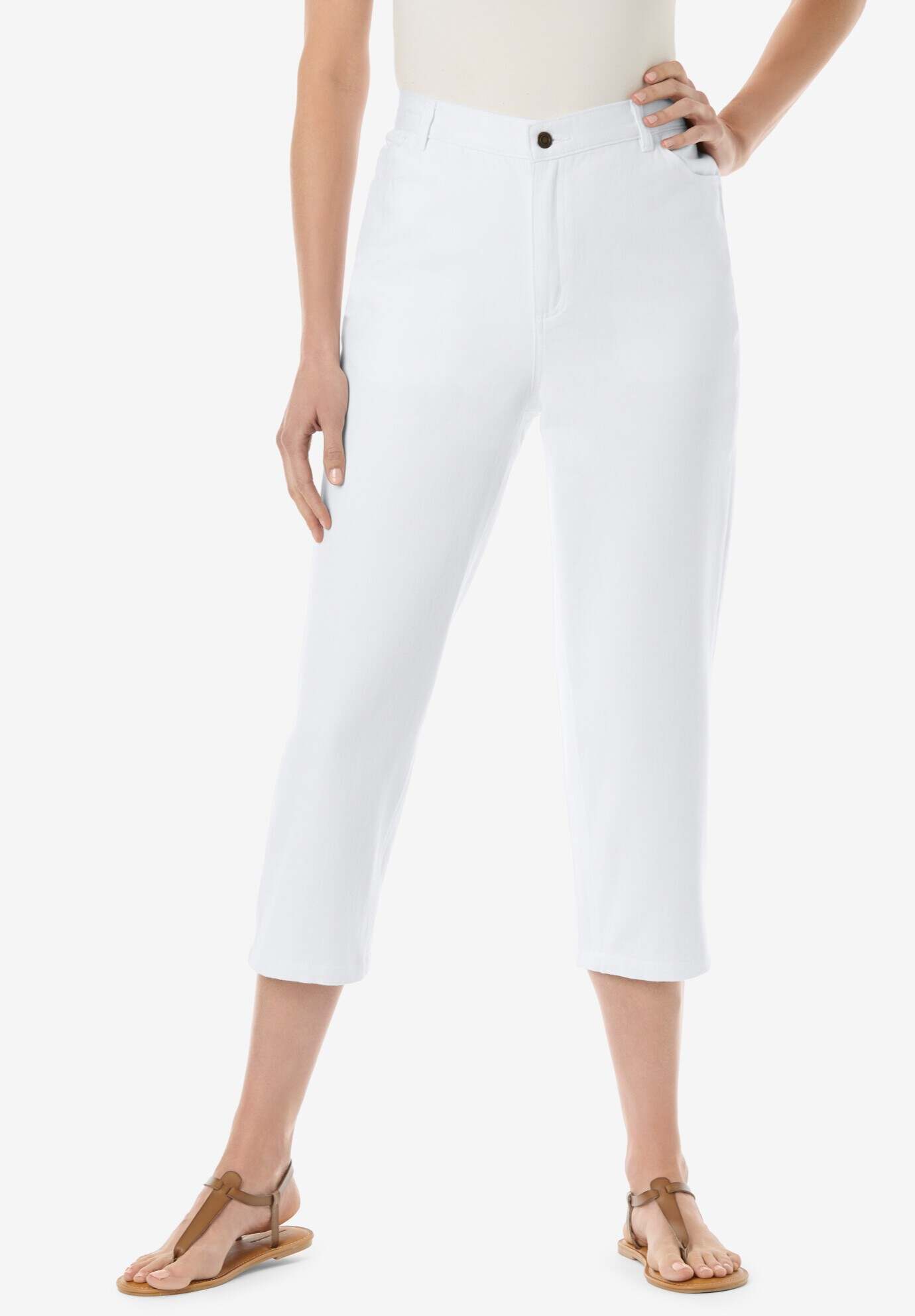 Perfect 5-Pocket Relaxed Capri With Back Elastic