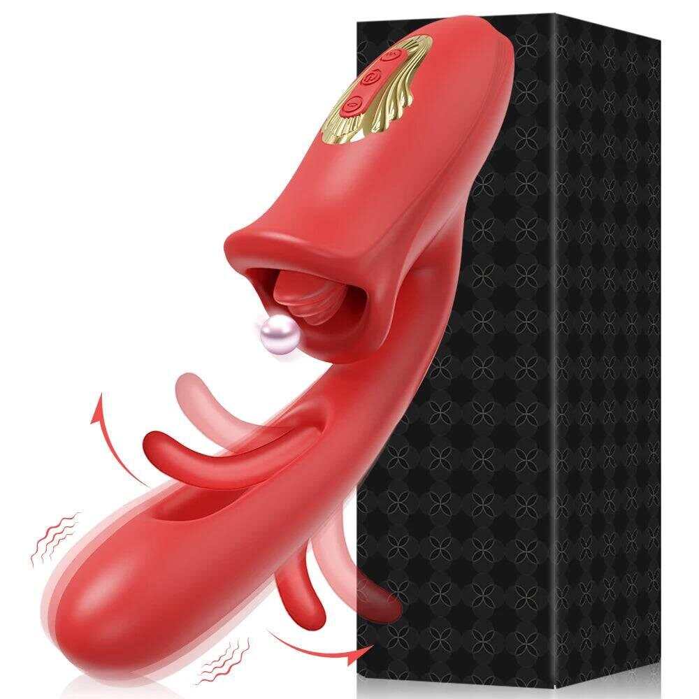 Powerful Tongue Licking Dildo Vibrator – G-Spot & Clitoris Stimulator