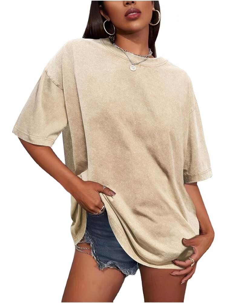 Women's Vintage Baggy Wash Cotton Tees