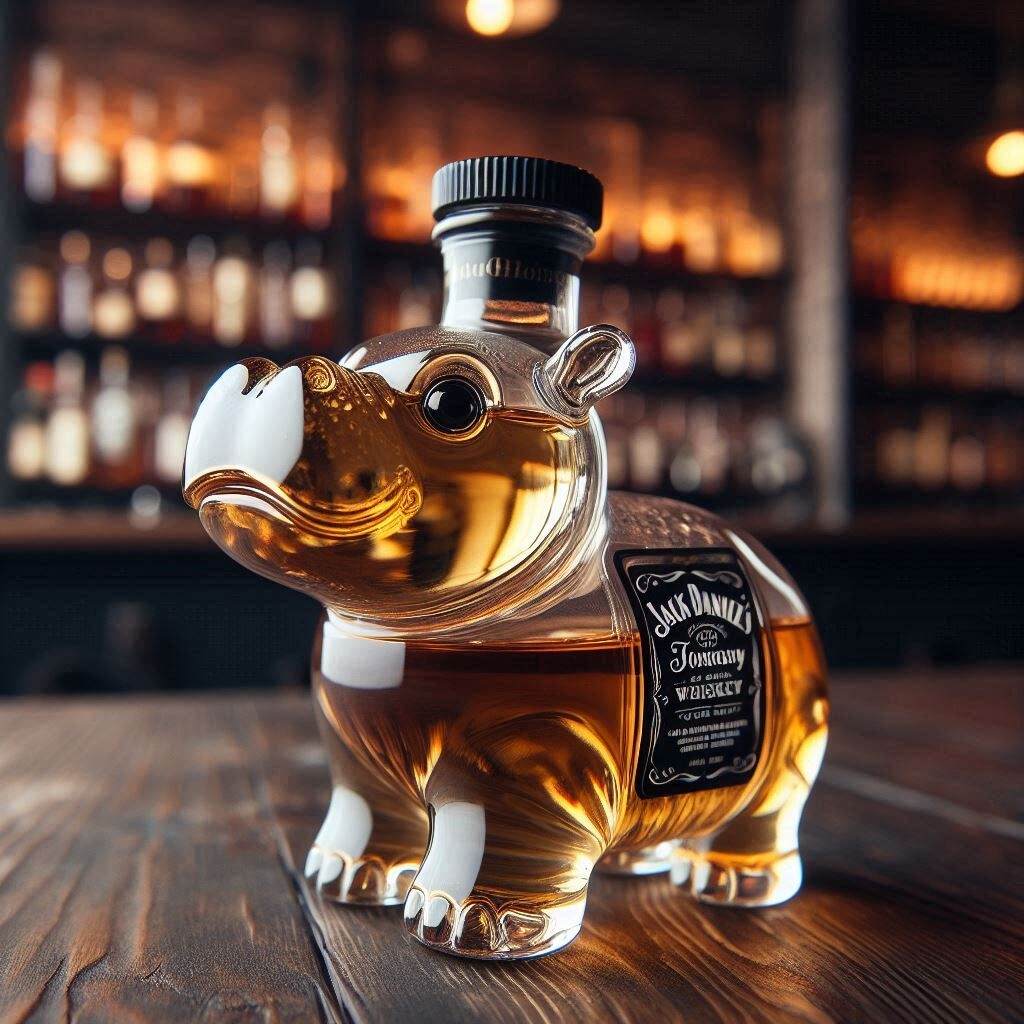 Hippo Whiskey Bottle