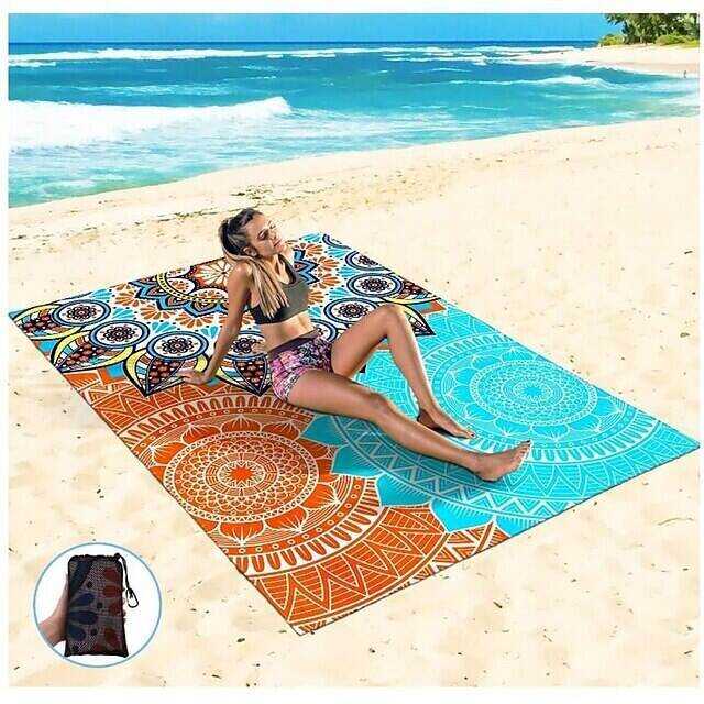 1pc Waterproof Plaid Polyester Picnic Blanket, Pocket Picnic Mat for Beach Summer