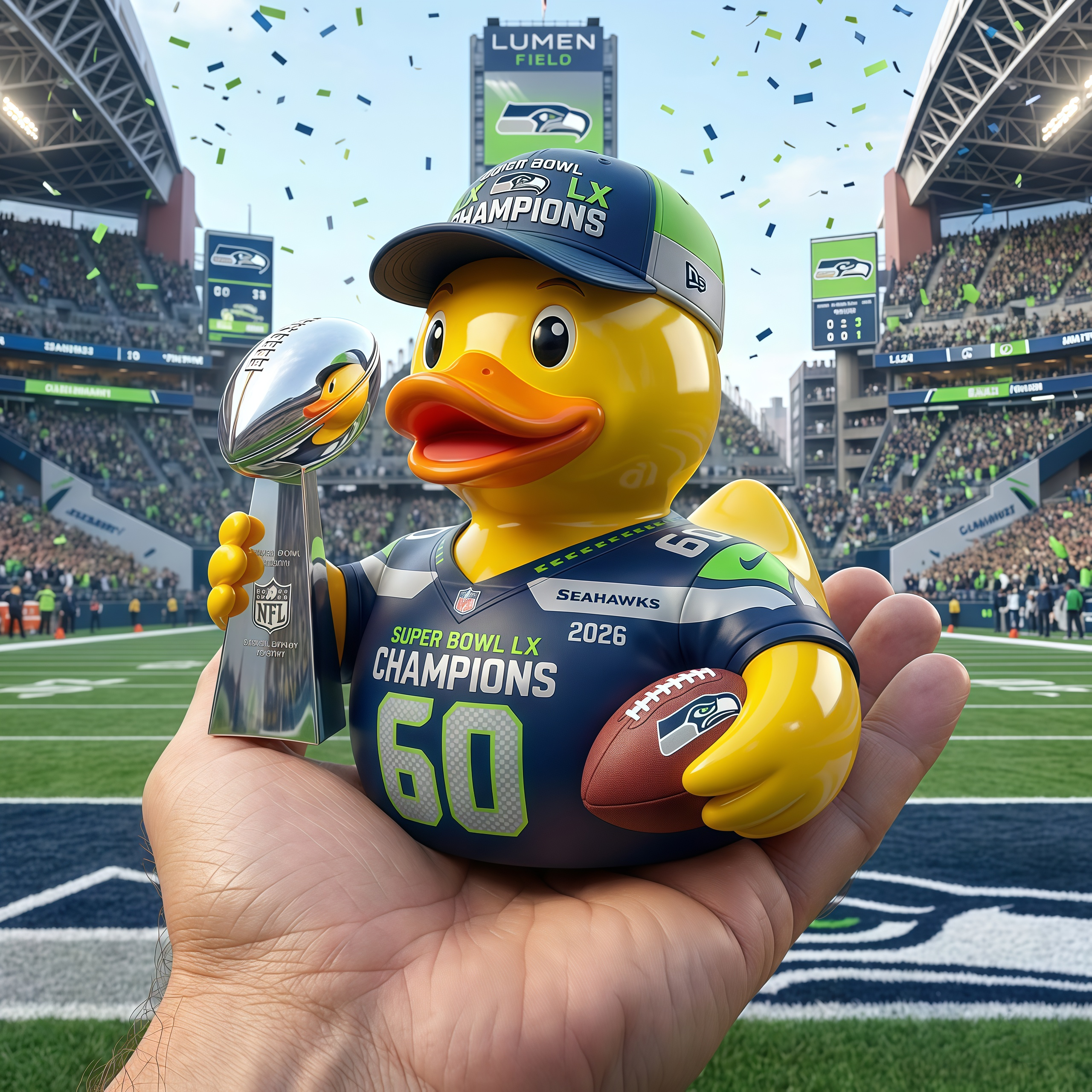 Seattle Seahawks Super Bowl LX Champions Commemorative Duck