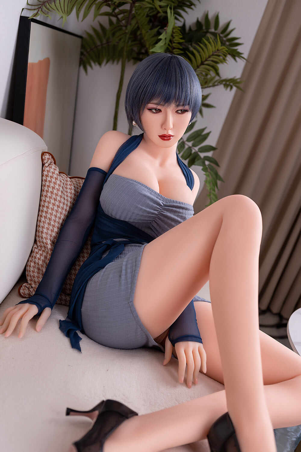 Amelia 5ft25 / 160cm #54 Head TPE Real-Life Short Hair Big Breast Full Size Sex Doll
