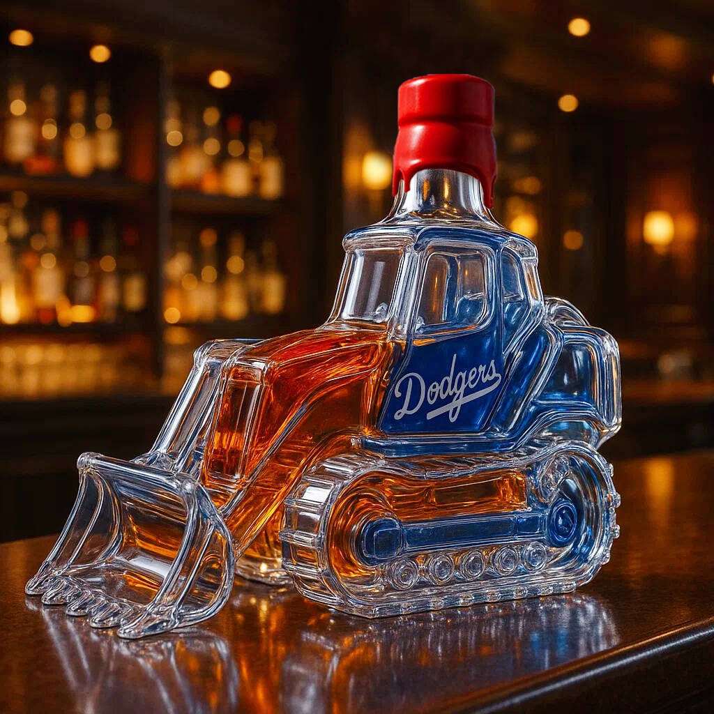 Los Angeles Dodgers Excavator Whiskey Bottle
