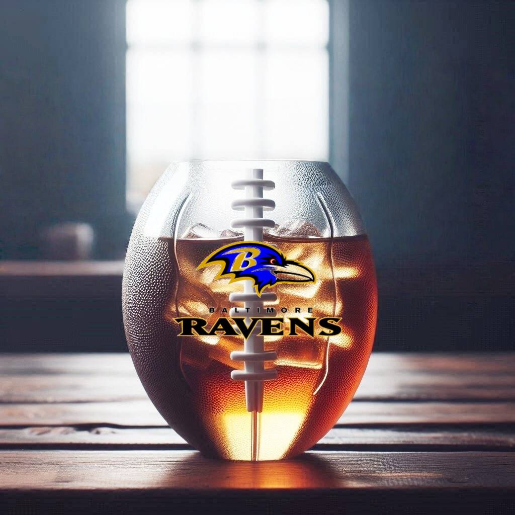 NFL Team Football Glass