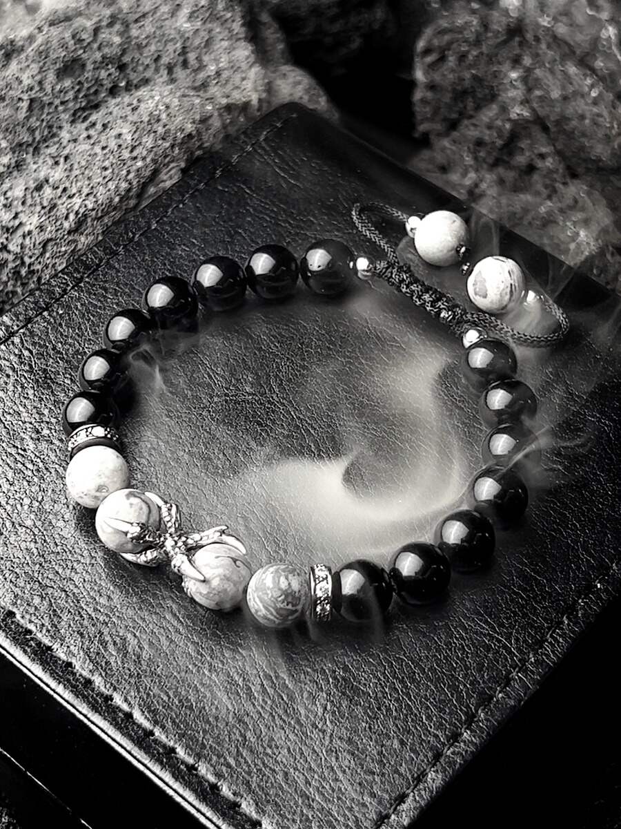 Dragon Claw Obsidian Picasso Stone Energy Magnetic Field Bracelet