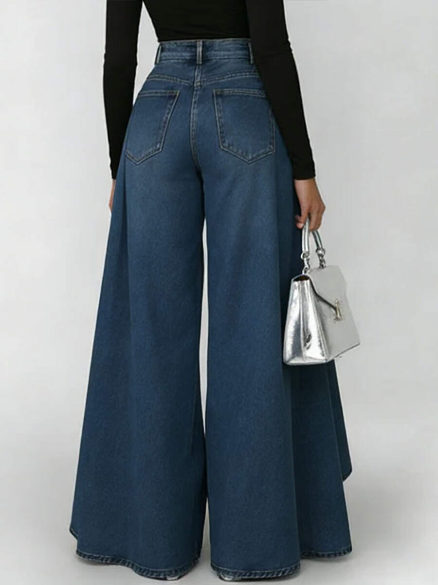 🔥Summer Arrivals🌟Women's High-waisted Casual Loose-fitting Wide-leg Jeans
