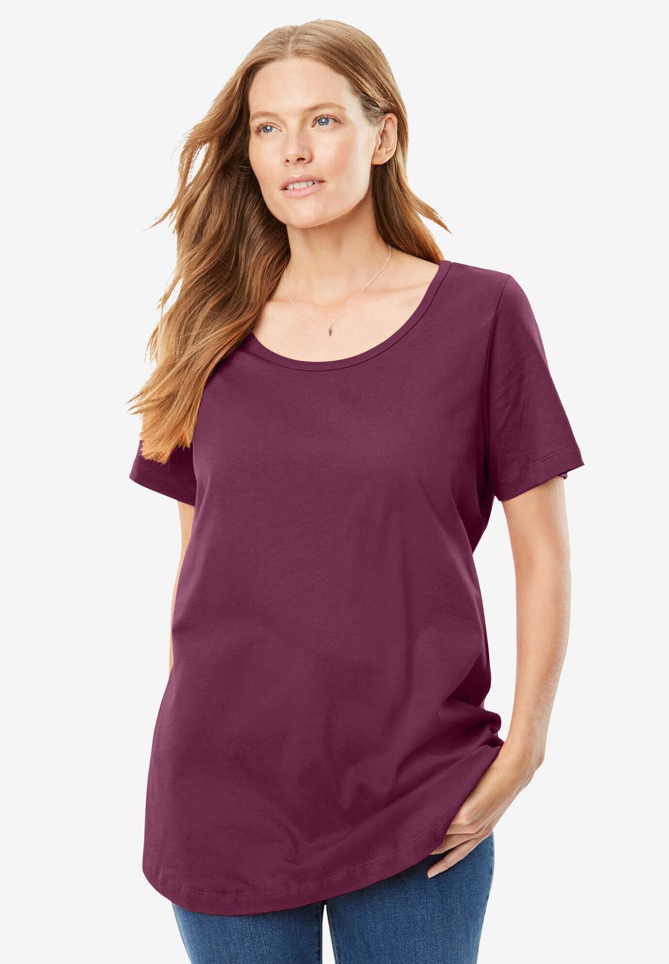 Perfect Short-Sleeve Scoopneck Tee