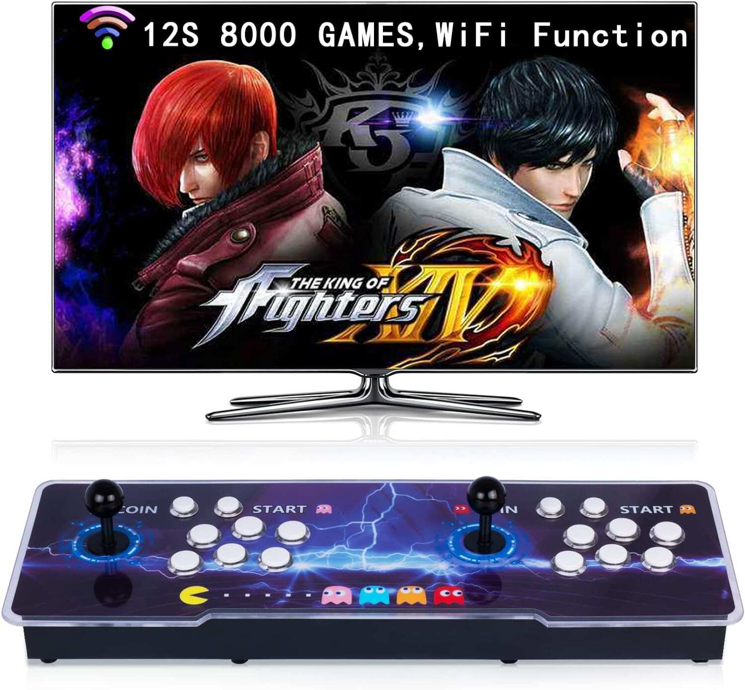 28890 in 1 Arcade Game Console Pandoras Box 60S, Retro Game Machine for PC & Projector & TV, 2-4 Players, 3D Games, Search/Hide/Save/Load/Pause Games, 1280X720, Separate Console