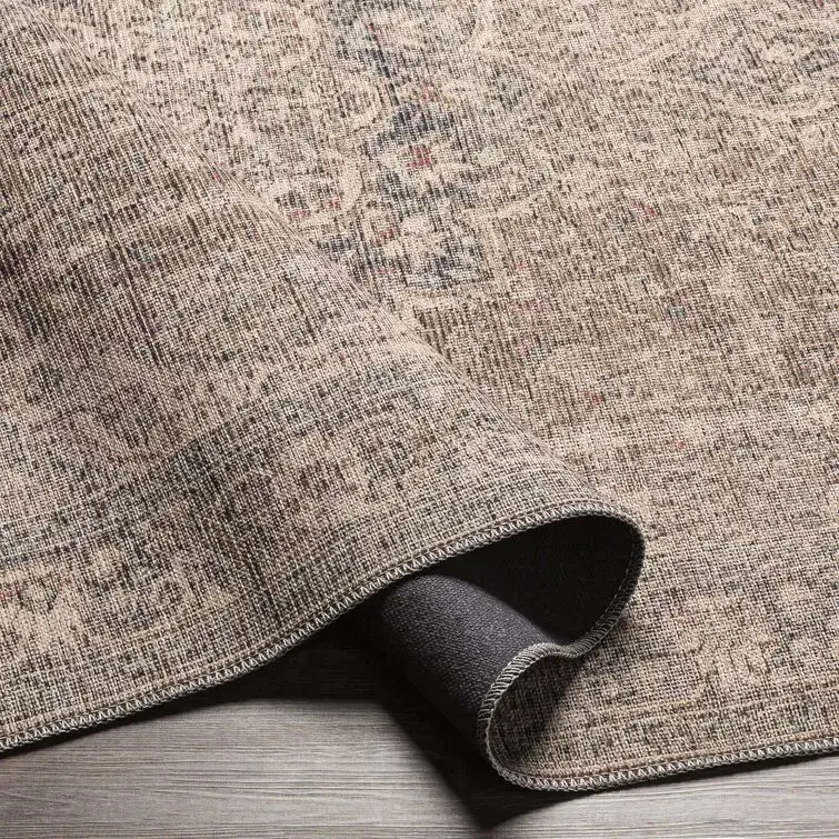 Bria Machine Washable Oriental Dusty Sage/Olive Area Rug