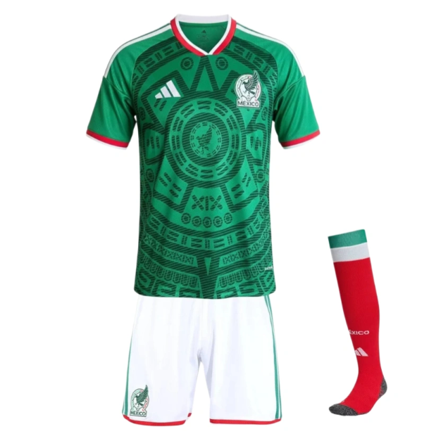 2026 World Cup Mexico Home Kids Full Kit Football jersey Fan edition