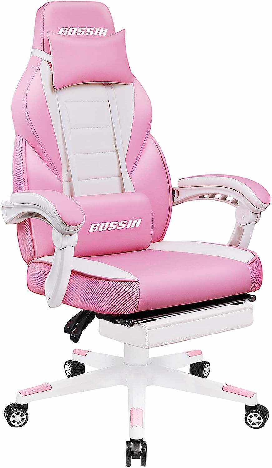 LEMBERI Video Game Chairs with footrest,Gamer Chair for Adults,Big and Tall Gaming Chair 400lb Capacity,Gaming Chairs for Teens,Racing Style Gaming Computer Chair with Headrest and Lumbar Support