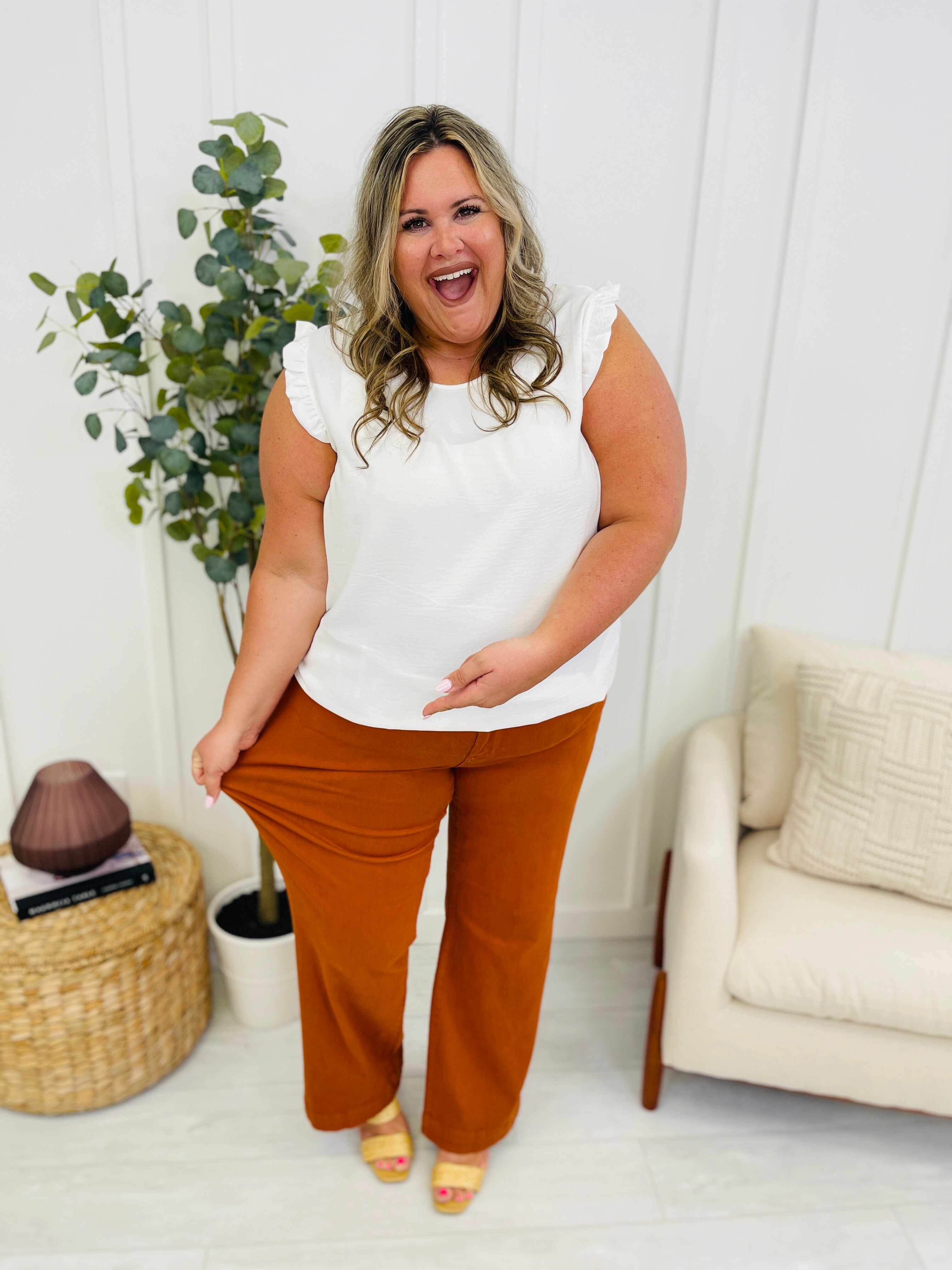 REG/CURVY Orange You Sweet Garment Dyed Wide Leg