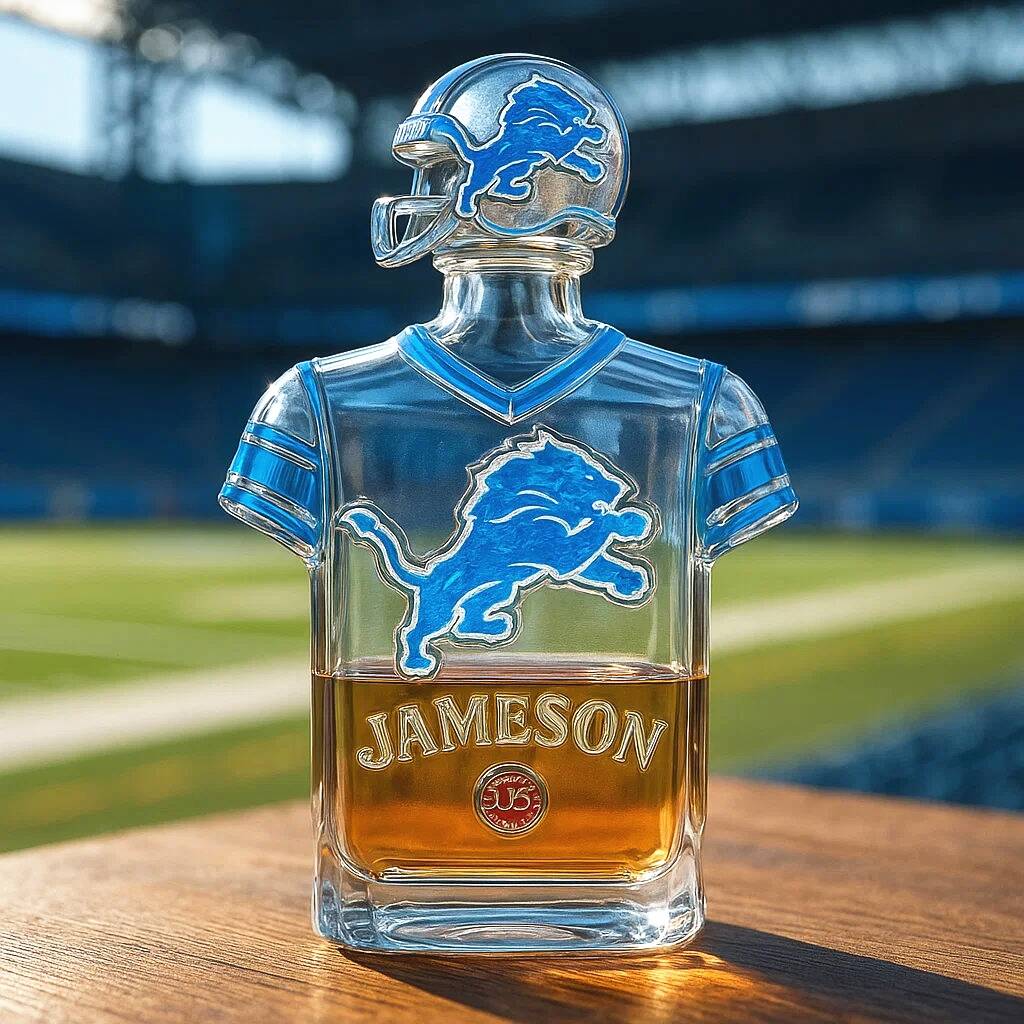 Detroit Lions Creative Whiskey Bottle