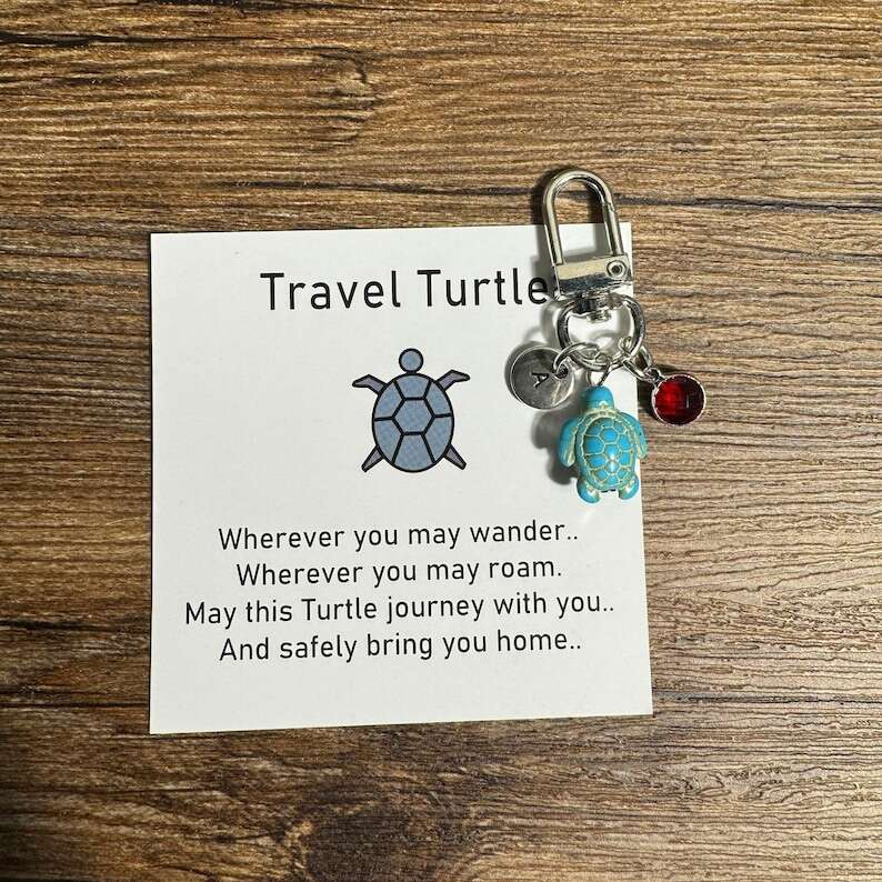 Personalised Travel Turtle Keyring