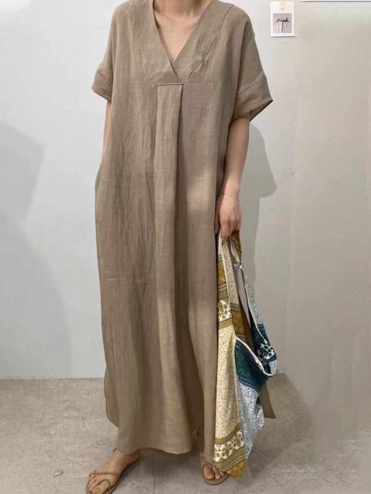 Women's Cotton and Linen Loose Dress