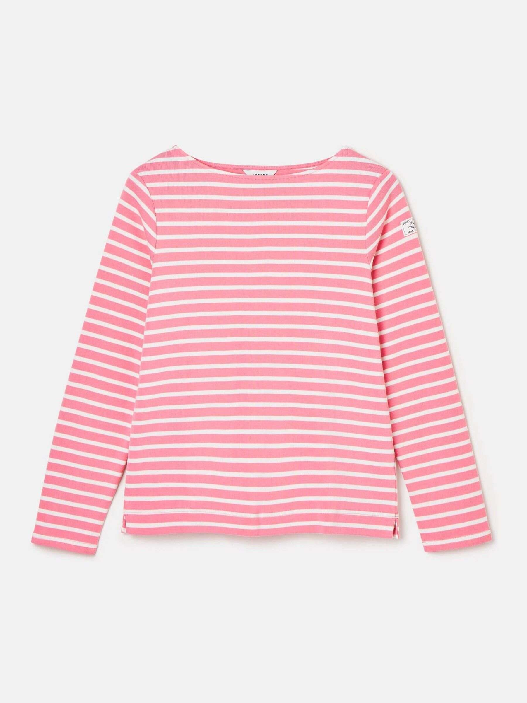 Harbour Pink/White Boat Neck 100% Cotton Breton Top