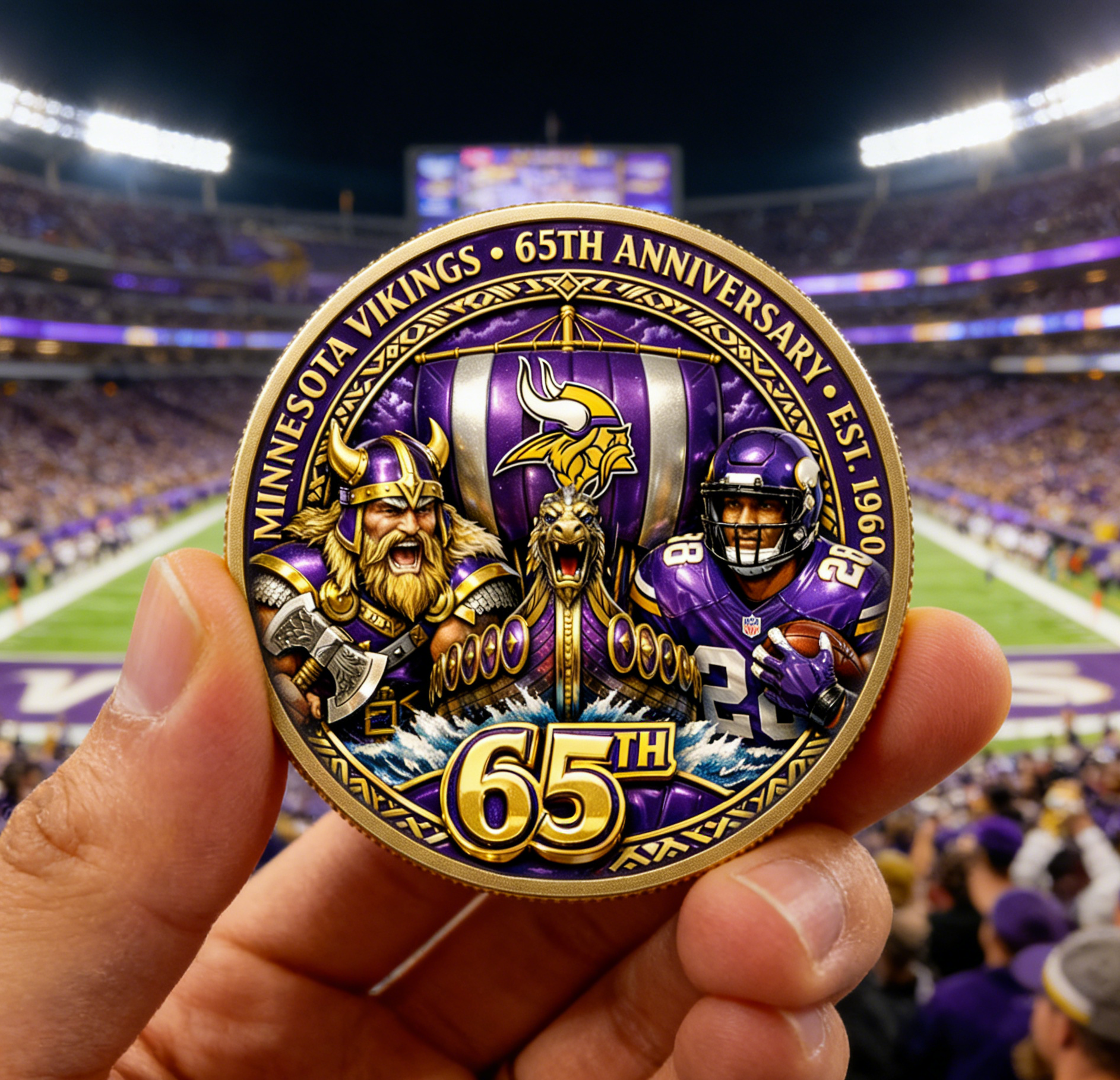 Vikings 65th Anniversary Commemorative Coin
