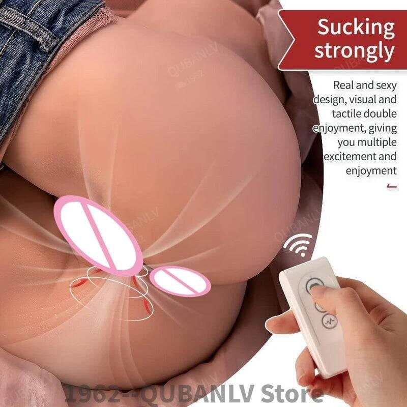 Female Sexy Torso Sex Doll: Big Ass with Automatic Sucking and Vibrating Features, Realistic Life Size Pussy, 5 Vibrations and 5 Suction Modes