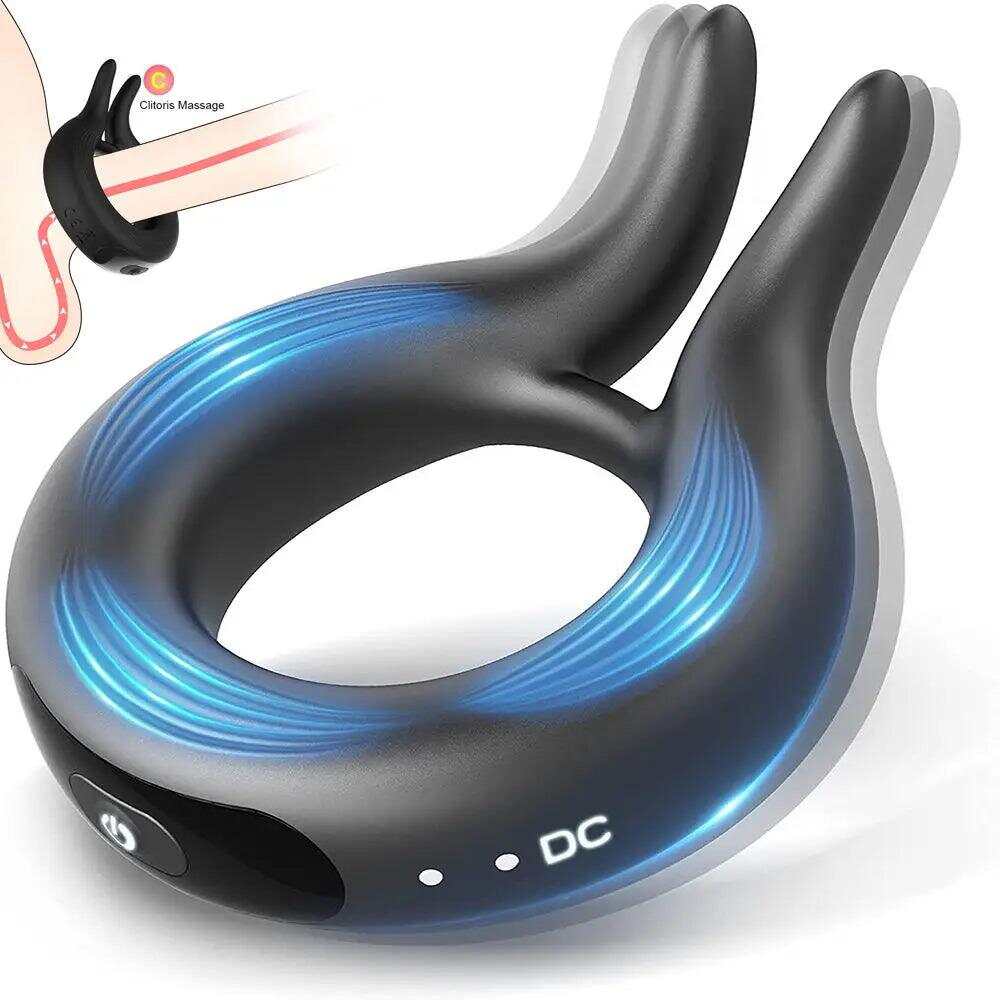 Silicone Penis Ring Vibrator – 10 Modes for Clitoral & Testicle Stimulation