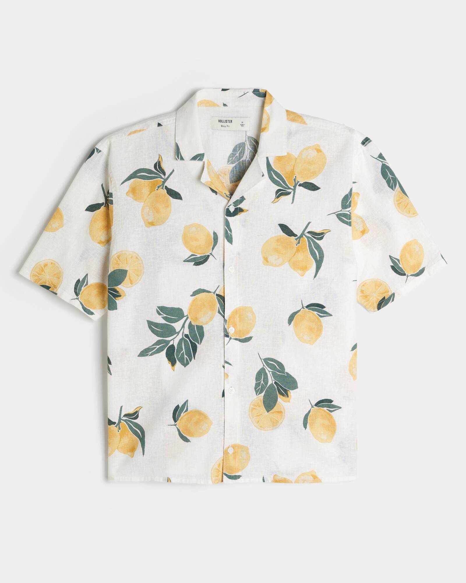 Boxy Short-Sleeve Linen-Blend Shirt