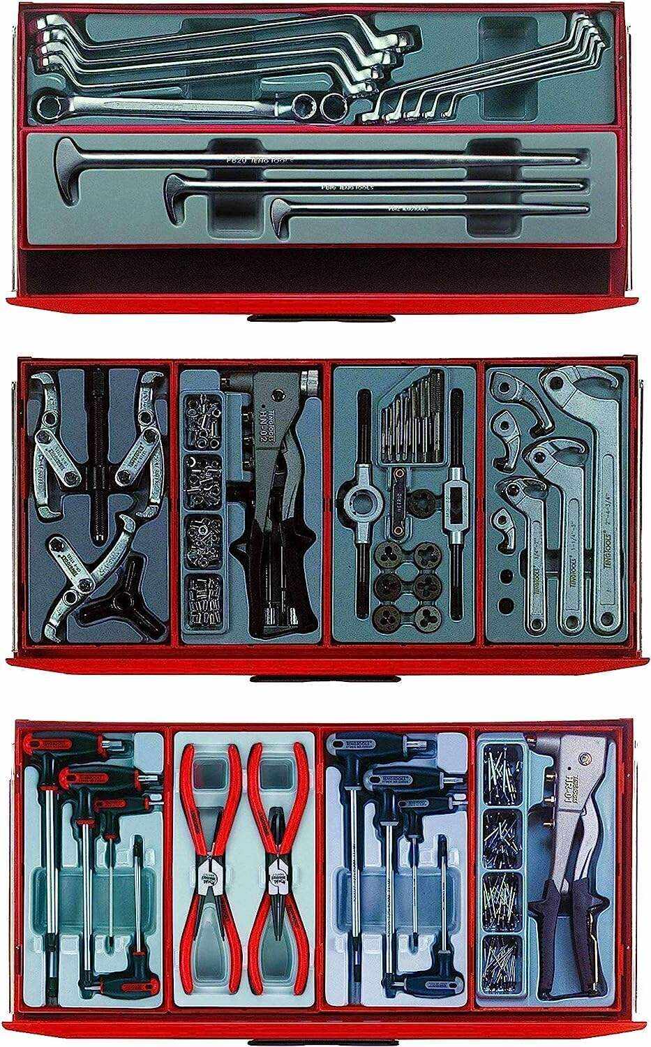 Tools 1001 Piece Mega Master Mixed Hand Tool Kit + 3 Toolbox Storage Cases - TCMM1001N, Silver
