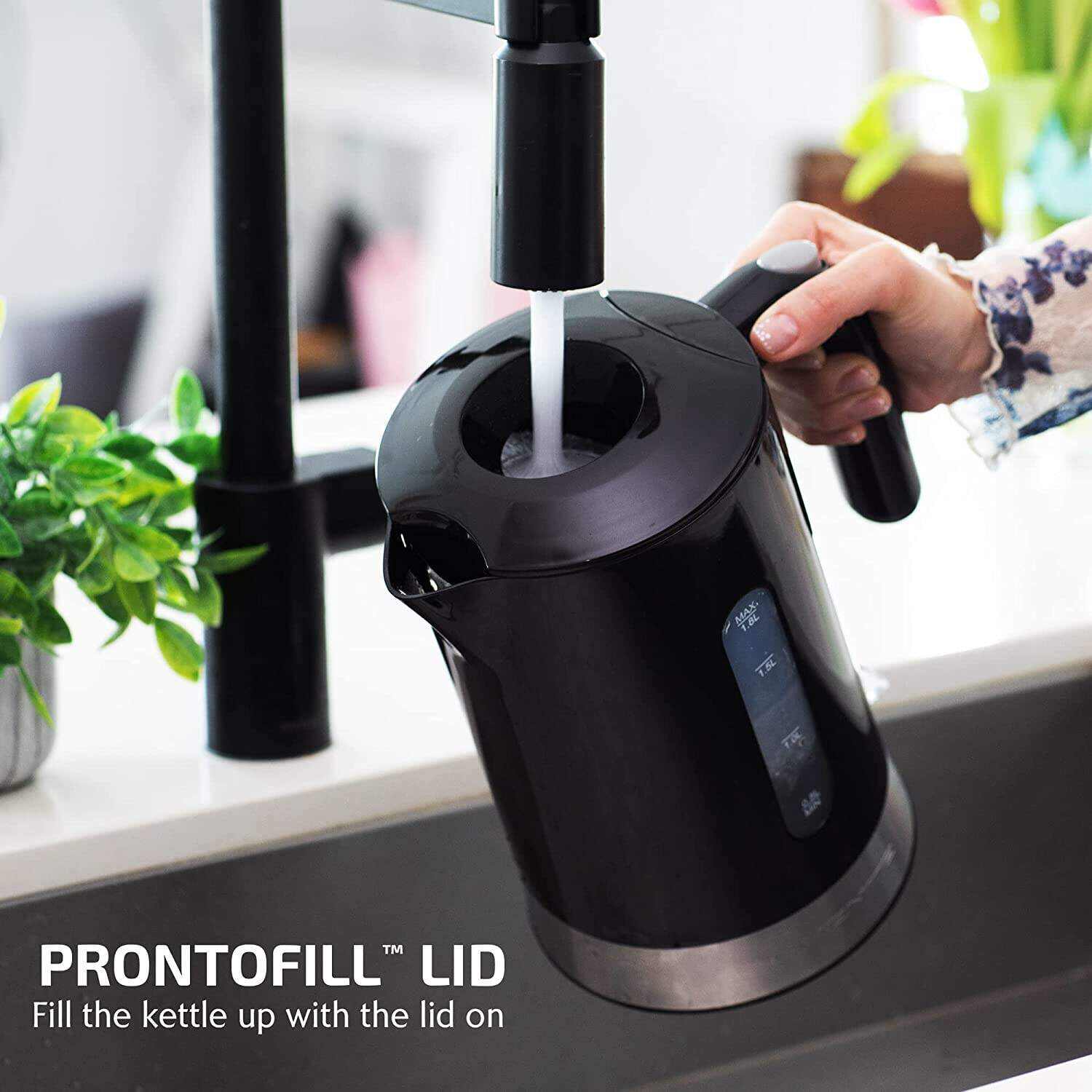OVENTE Electric Kettle Hot Water Heater 1.7 Liter - BPA Free Fast Boiling Cordless Water Warmer - Auto Shut Off Instant Water Boiler for Coffee & Tea Pot - White KP72W