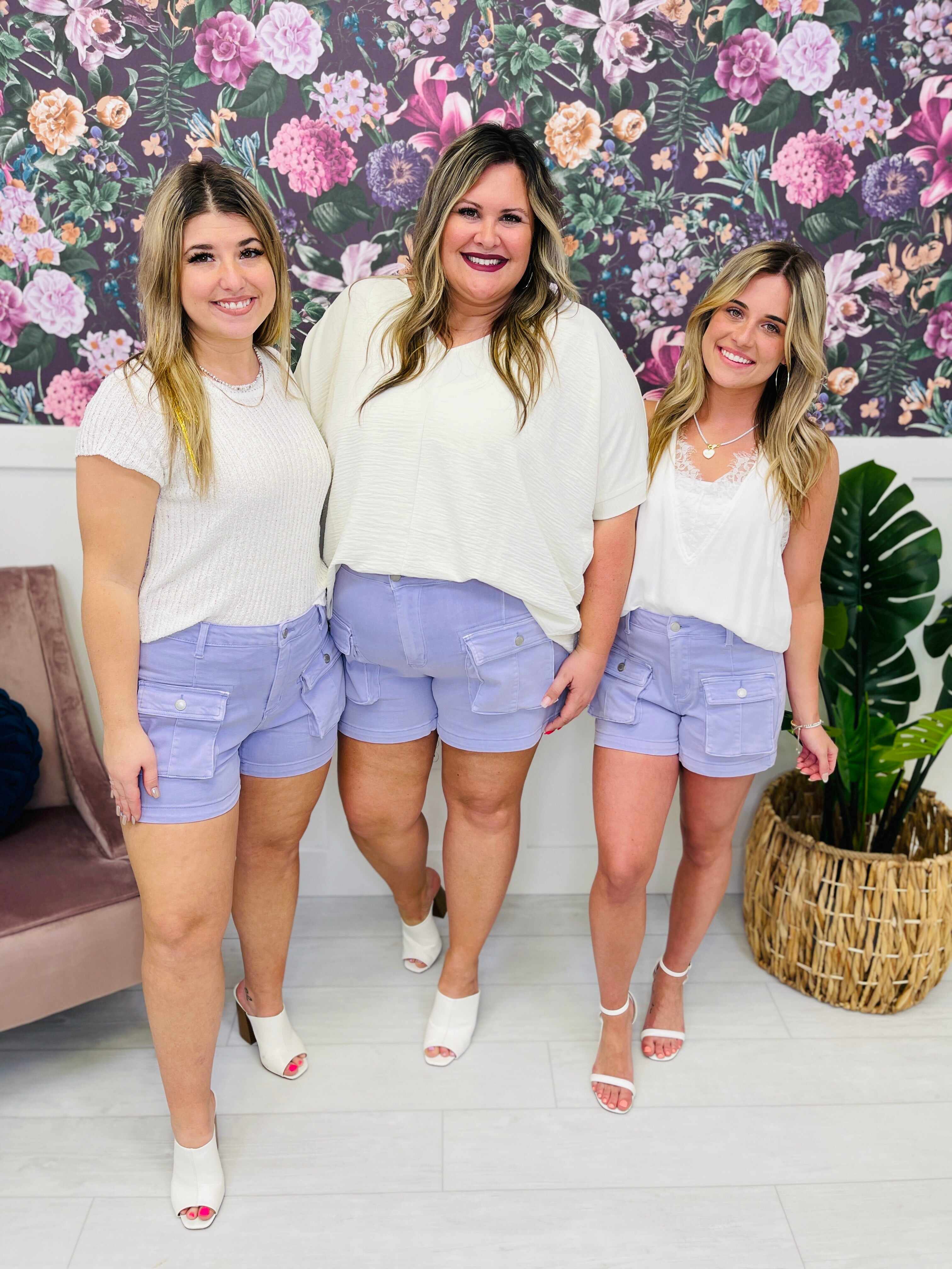 REG/CURVY Lavender Haze Cargo Shorts