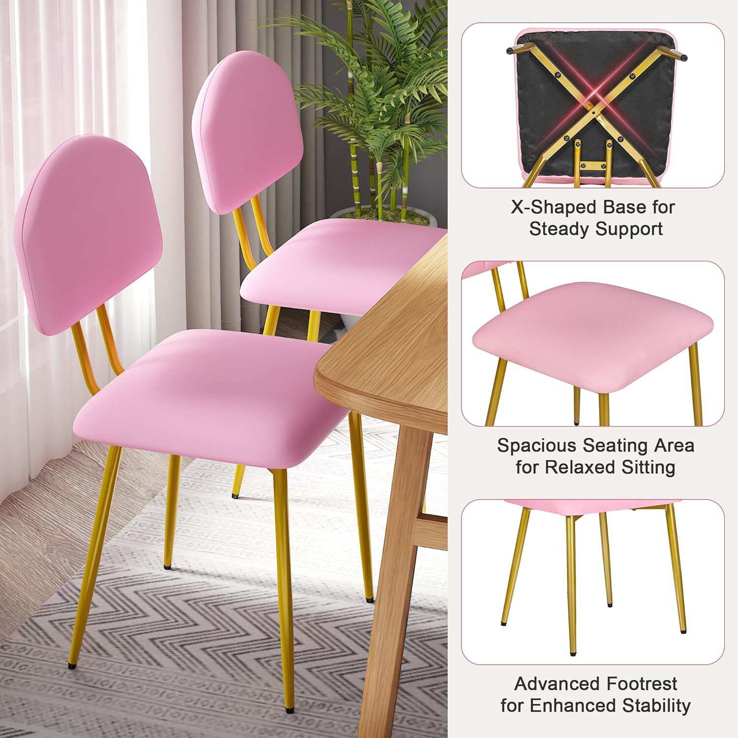 VECELO Dining Chairs Set of 2